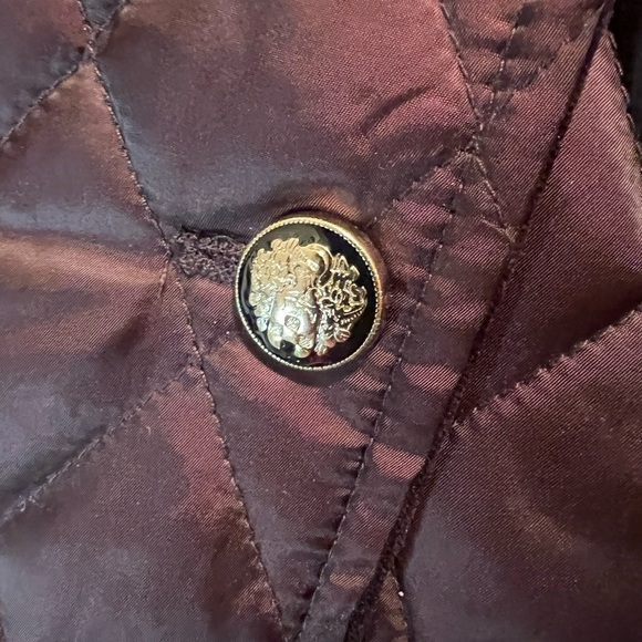 Vince Camuto Purple Satin and Velvet Quilted Jacket with High Collar Size Medium - Picture 5 of 12